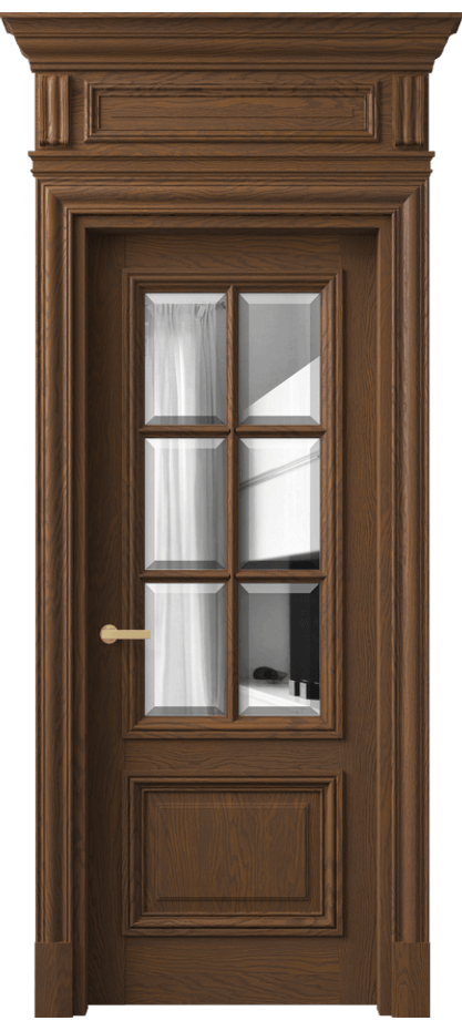 Межкомнатная дверь Антик 7312 Дуб каштановый матовый Двустороннее зеркало с фацетом, триплекс Цена 325760 ₽ | Volhovec