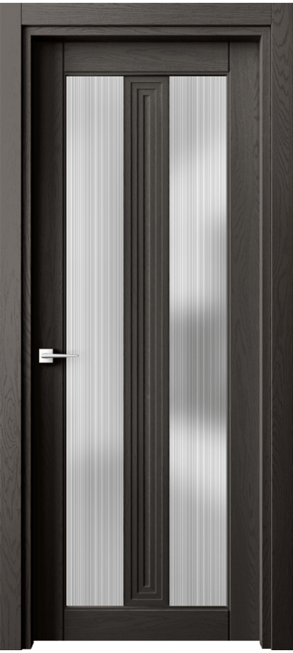 Межкомнатная дверь Эго 6122 Дуб антрацит Сатинированное стекло "Дождь" Цена 133540 ₽ | Volhovec