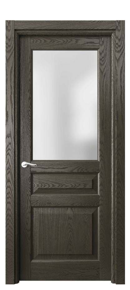 Межкомнатная дверь Лигнум 0710 Дуб серый брашированный Сатинированное стекло Цена 163240 ₽ | Volhovec