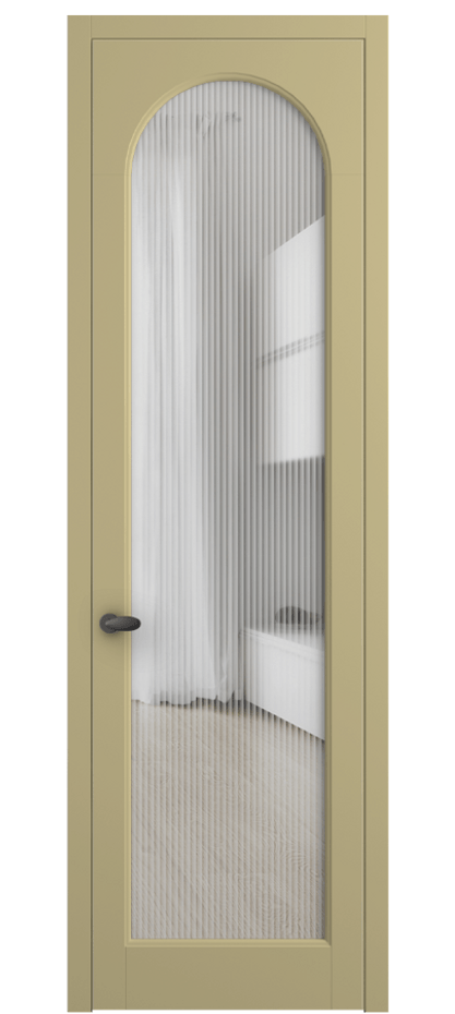 Межкомнатная дверь Палаццо 6804 Матовый белоснежный Рифлёное стекло "Мору", триплекс Цена 7000 AZE | Volhovec