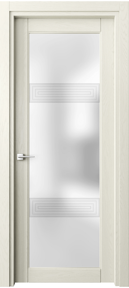 Межкомнатная дверь Эго 6112 Дуб молочно-белый Сатинированное стекло "3Д" Цена 133540 ₽ | Volhovec