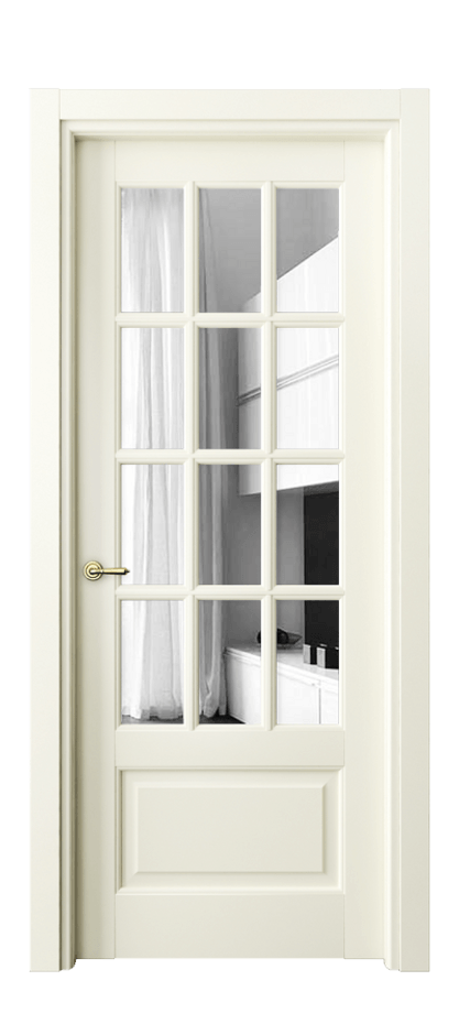 Межкомнатная дверь Тоскана Грильято 6313 Матовый молочно-белый Двустороннее зеркало, триплекс Цена 126390 ₽ | Volhovec