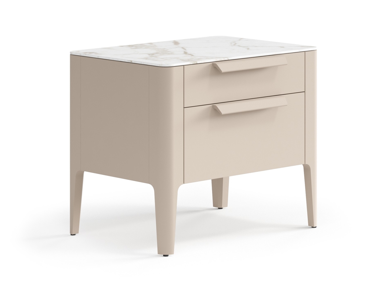 Тумба прикроватная Piega 2 ящика Матовый бисквитный
