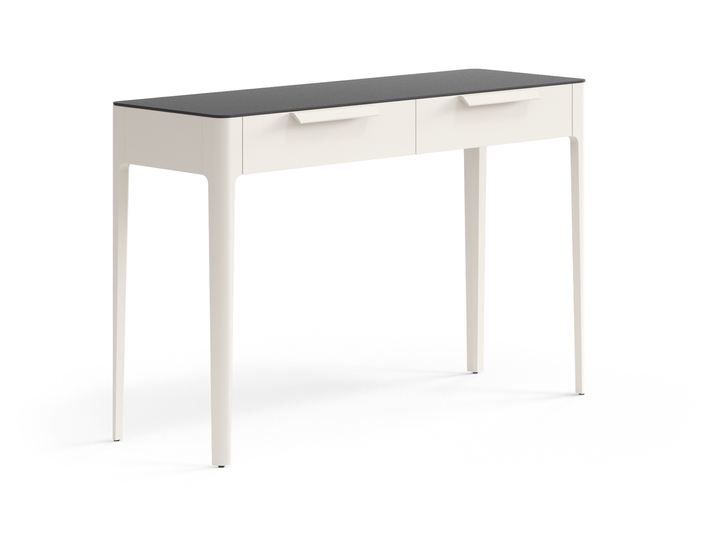 Мебель Консоль Пьега 2 ящика. Цвет Матовый облачно-серый. Материал Гладкая эмаль. Коллекция Консоль Пьега 2 ящика. Картинка.