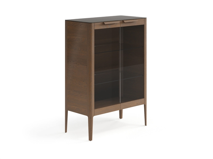 Мебель Витрина Пьега. Цвет Дуб туманный матовый. Материал Массив дуба матовый. Коллекция Витрина Пьега. Картинка.