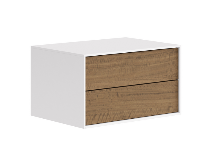 Мебель Тумба подвесная прикроватная Модуле 2 ящика. Цвет Белый премиум. Материал ЛДСП однотонный. Коллекция Тумба подвесная прикроватная Модуле 2 ящика. Картинка.