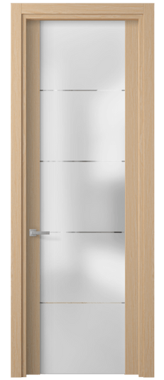 Дверь межкомнатная 4114 МШДМ ГРА. Цвет Дуб молочный. Материал Мультишпон. Коллекция Планум. Картинка.