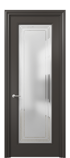 Дверь межкомнатная 8400 МАН Сатин с гравировкой Mascot. Цвет Матовый антрацит. Материал Гладкая эмаль. Коллекция Маскот. Картинка.