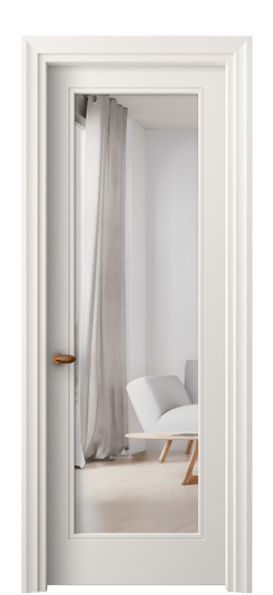 Дверь межкомнатная 8502 МПБЛ ЗЕР. Цвет Матовый пудровый белый. Материал Гладкая эмаль. Коллекция Эссе. Картинка.