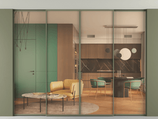 Перегородка Формато внутри проёма скрытое крепление в потолок 4 створки