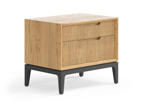 Мебель Тумба прикроватная Вельвет 2 ящика. Цвет Дуб пшеничный матовый. Материал Массив дуба матовый. Коллекция Тумба прикроватная Вельвет 2 ящика. Картинка.