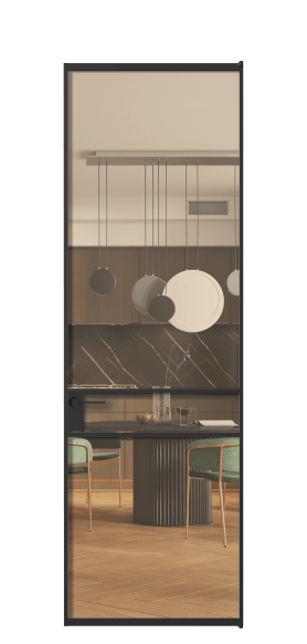 Дверь межкомнатная АЛПЛ040.02 ПРОЗ ОРАНЖ ЧЕР. Цвет Алюминий Черный. Материал Алюминий. Коллекция Формато. Картинка.